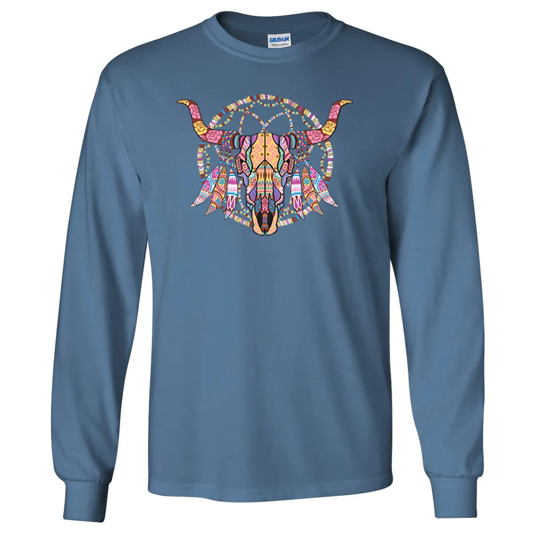 Cow Skull Mosaic Long Sleeve Shirt