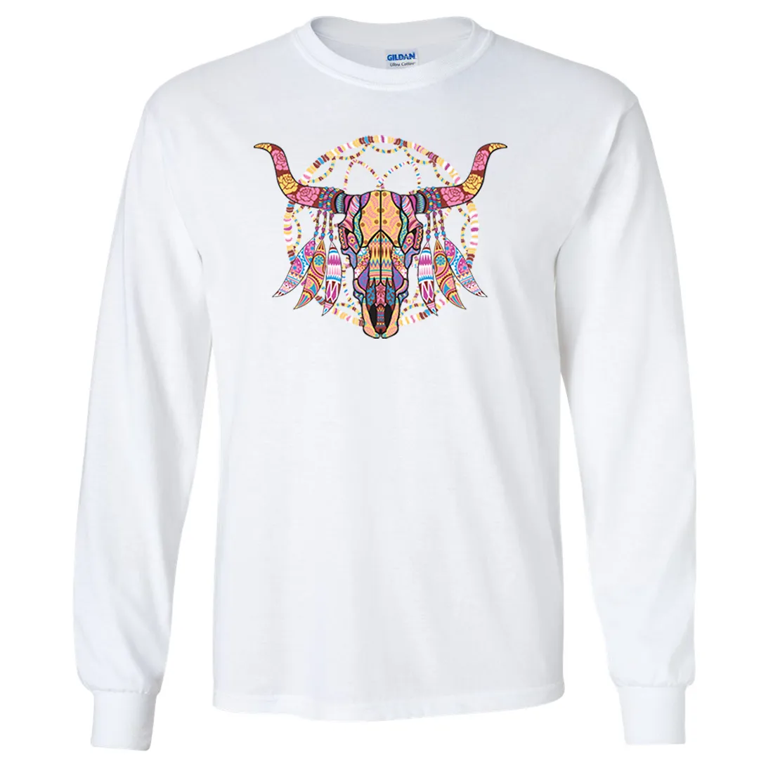 Cow Skull Mosaic Long Sleeve Shirt