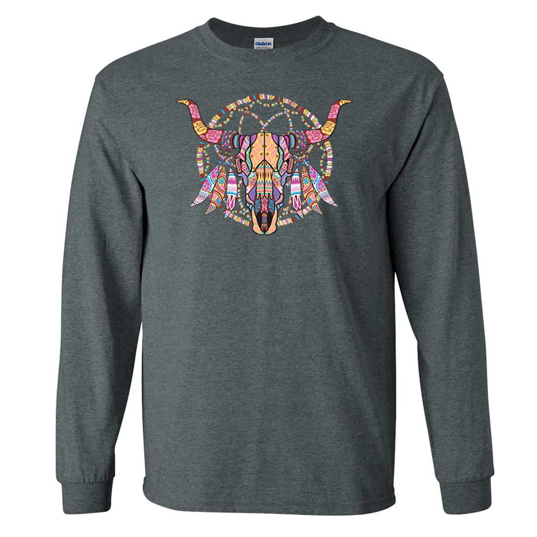 Cow Skull Mosaic Long Sleeve Shirt