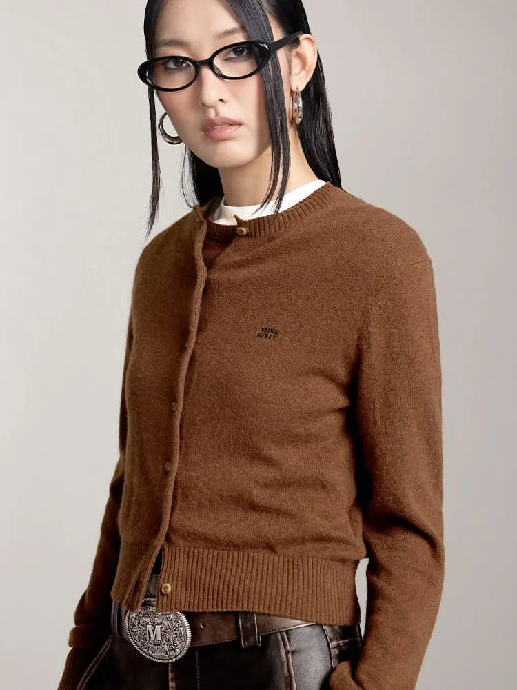 Crew Neck Cashmere Cardigan