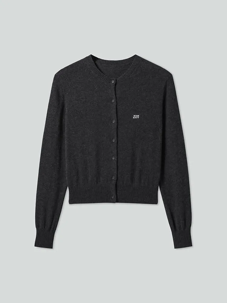 Crew Neck Cashmere Cardigan