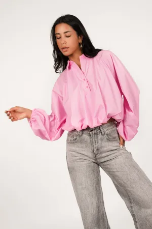 Cropped blouse peplum roze - Marley