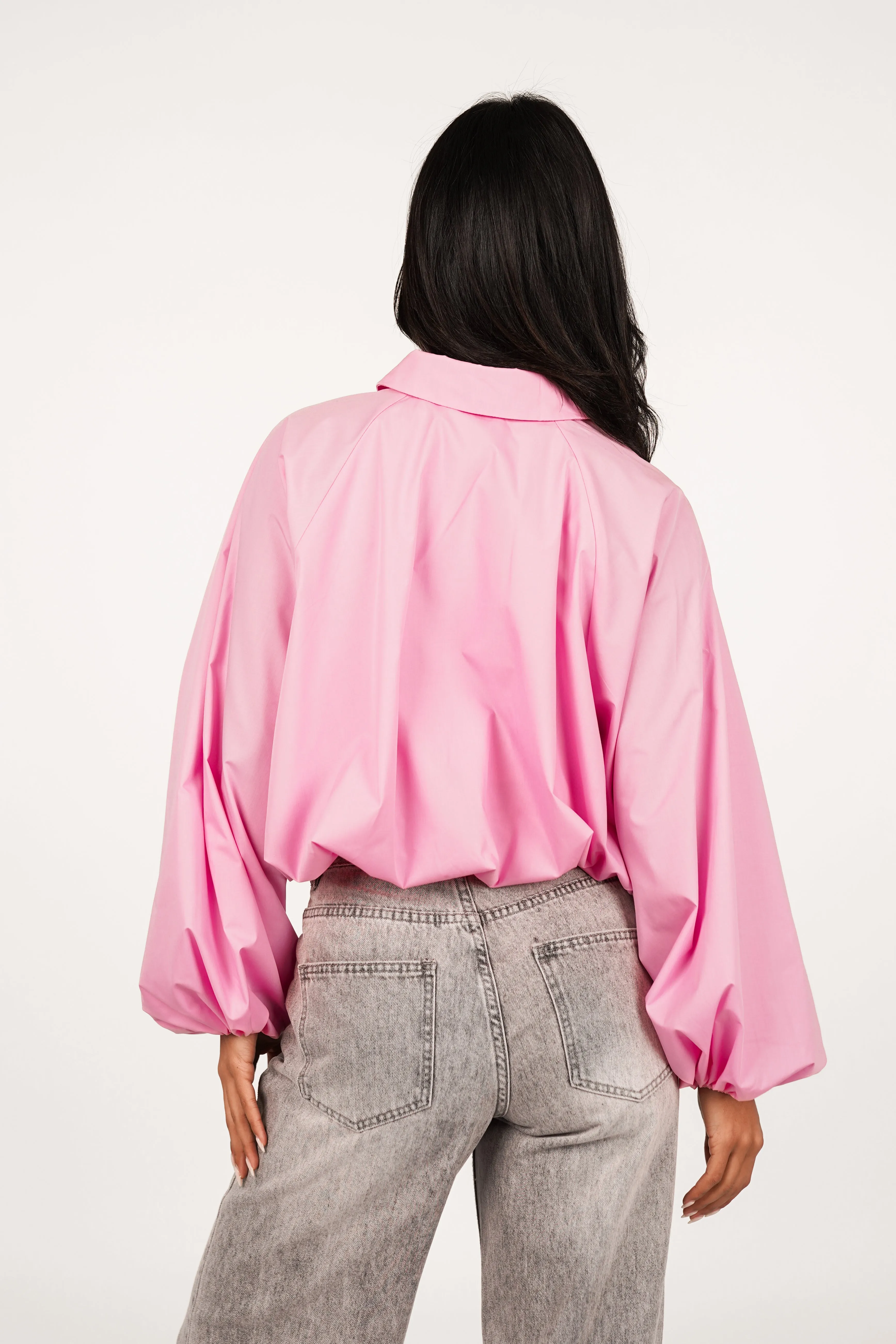 Cropped blouse peplum roze - Marley