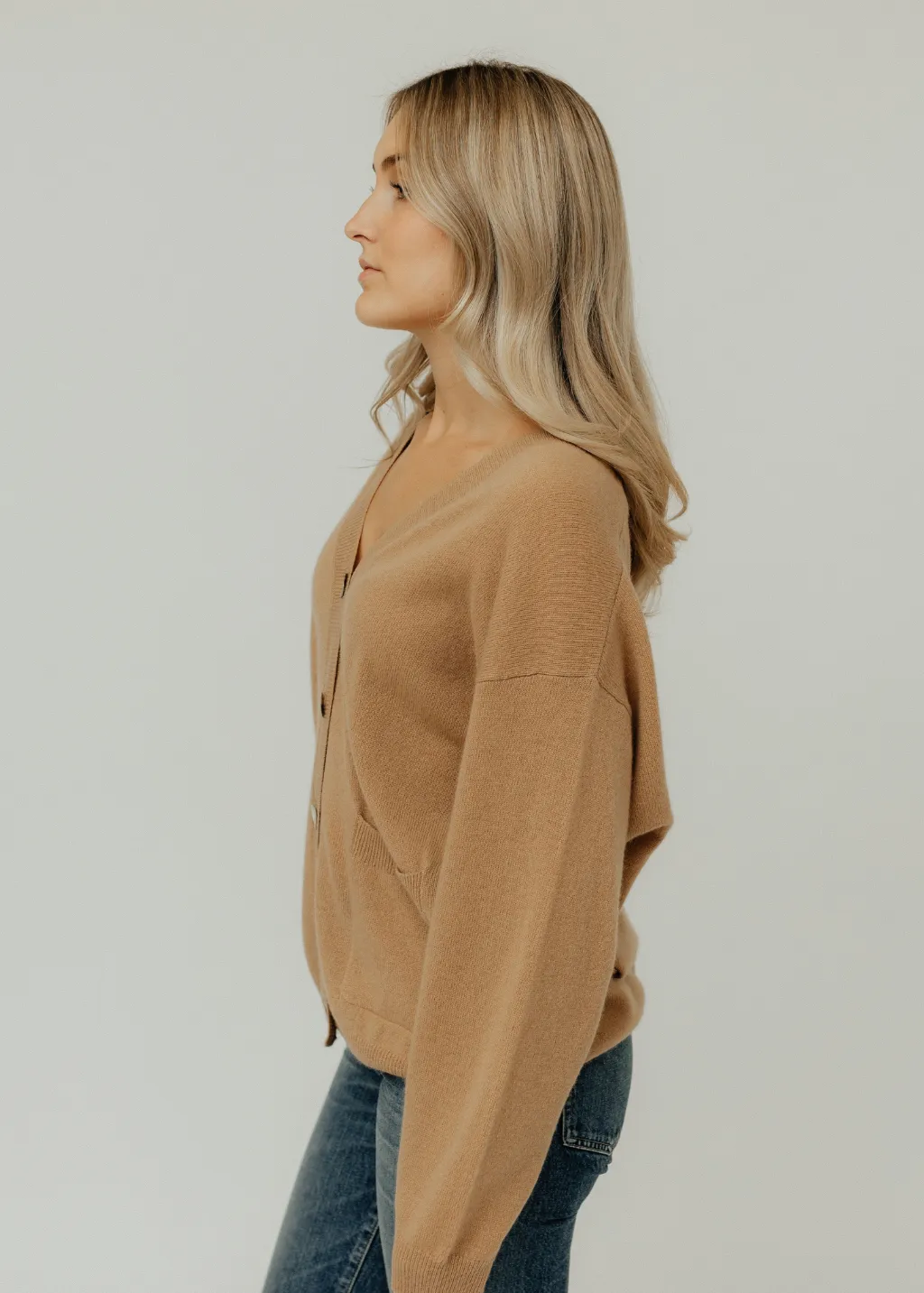 CRUSH Cashmere Cangu Oversized Cardigan in Camel