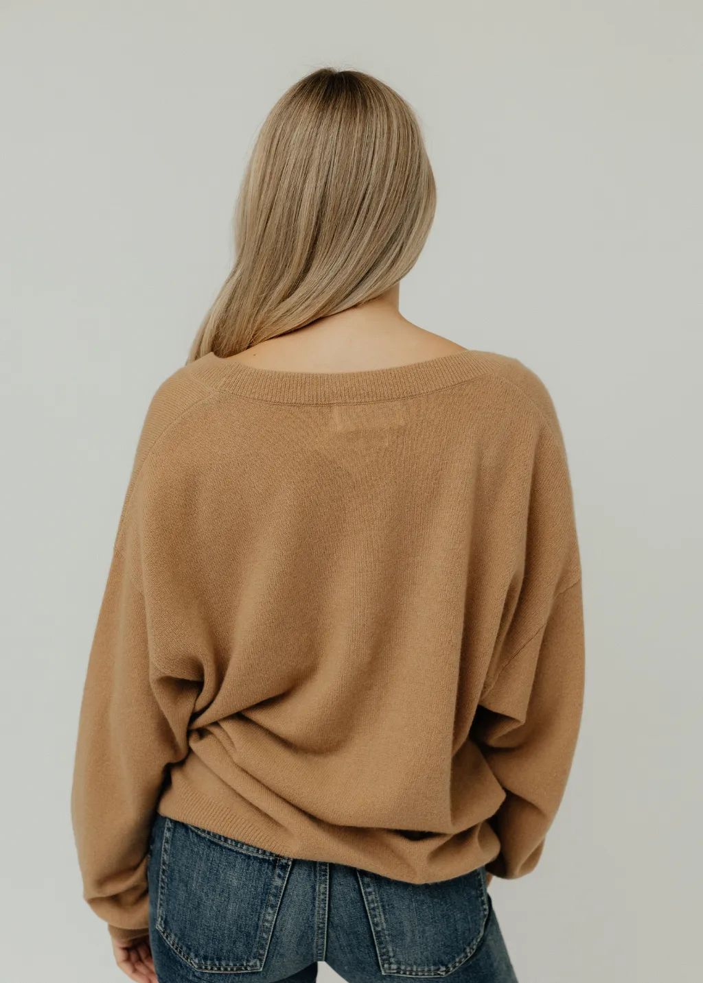 CRUSH Cashmere Cangu Oversized Cardigan in Camel