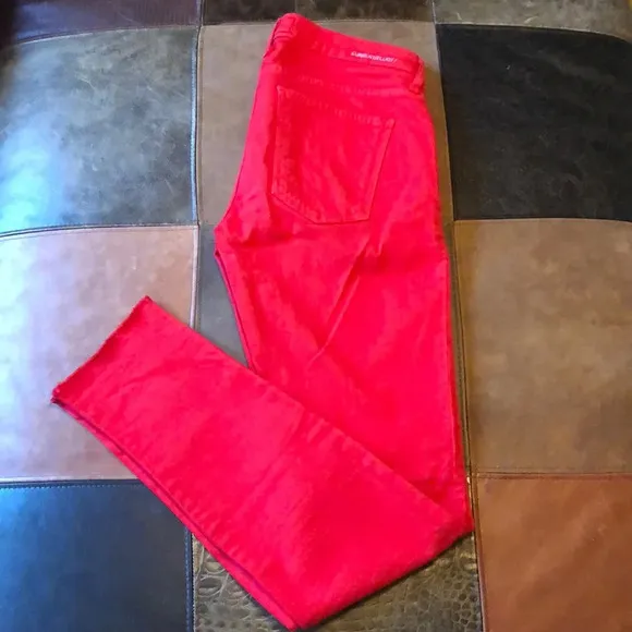 Current Elliot The Rolled Skinny Jeans in Caution Red Size 28
