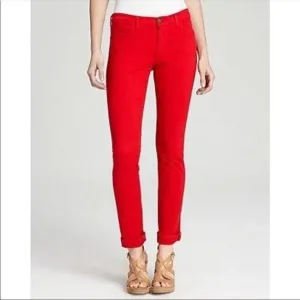 Current Elliot The Rolled Skinny Jeans in Caution Red Size 28