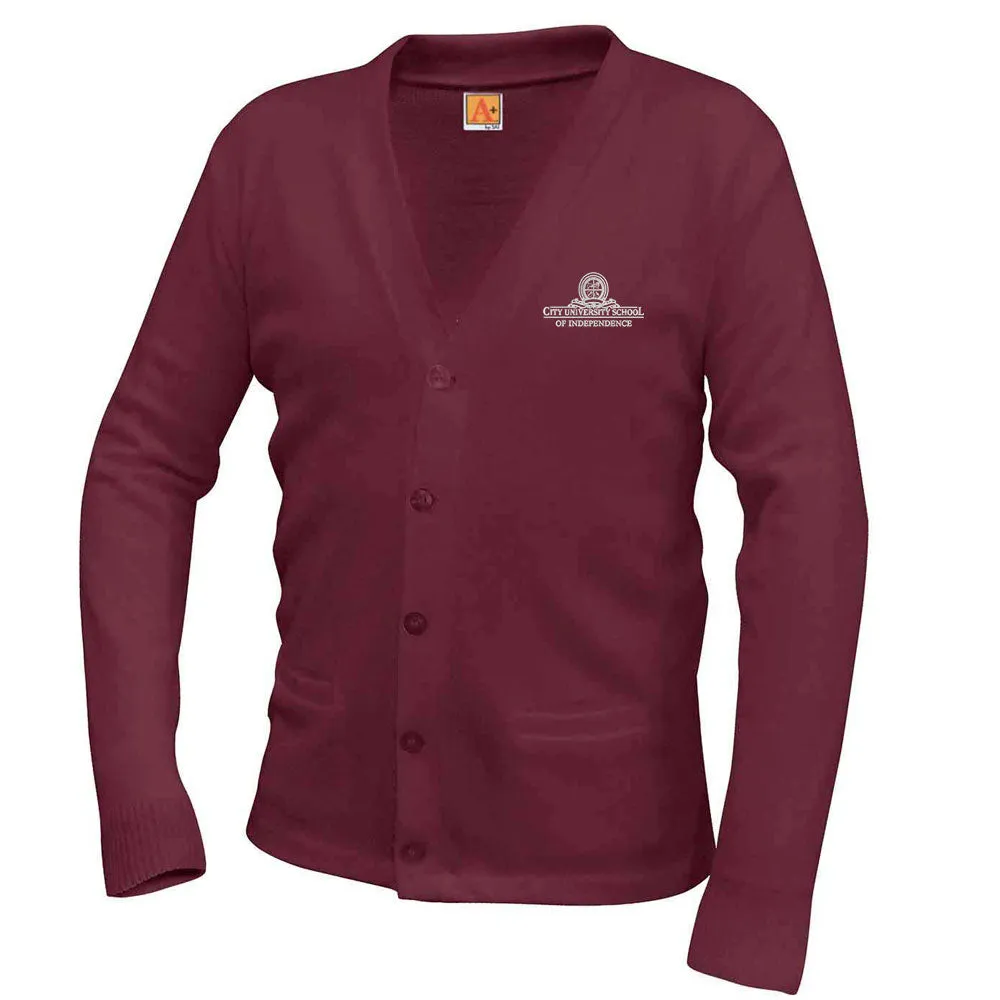 CUS OF INDEPENDENCE UNISEX CLASSIC V-NECK CARDIGAN (OPTIONAL)