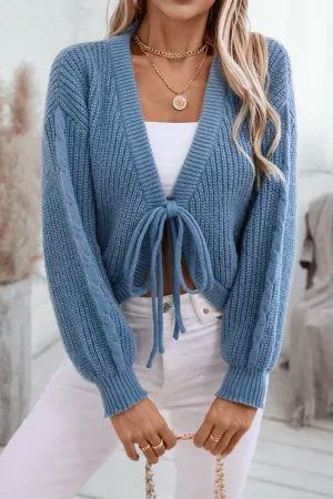 CWOCAL1062_SEXY LACE-UP CARDIGAN SHORT FOR AUTUMN WINTER