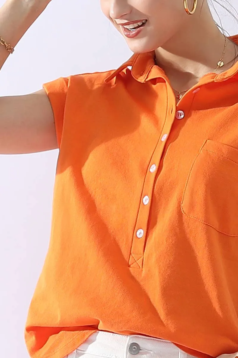 CWTTS698_JOHNNY COLLARS BUTTON CLOSER SHORT SLEEVE TOP: OFFWHITE / (XL) 1