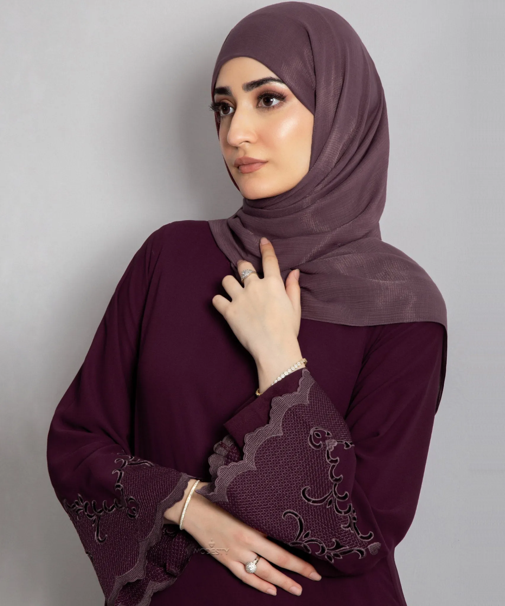 Cyra Plum A-line Dress