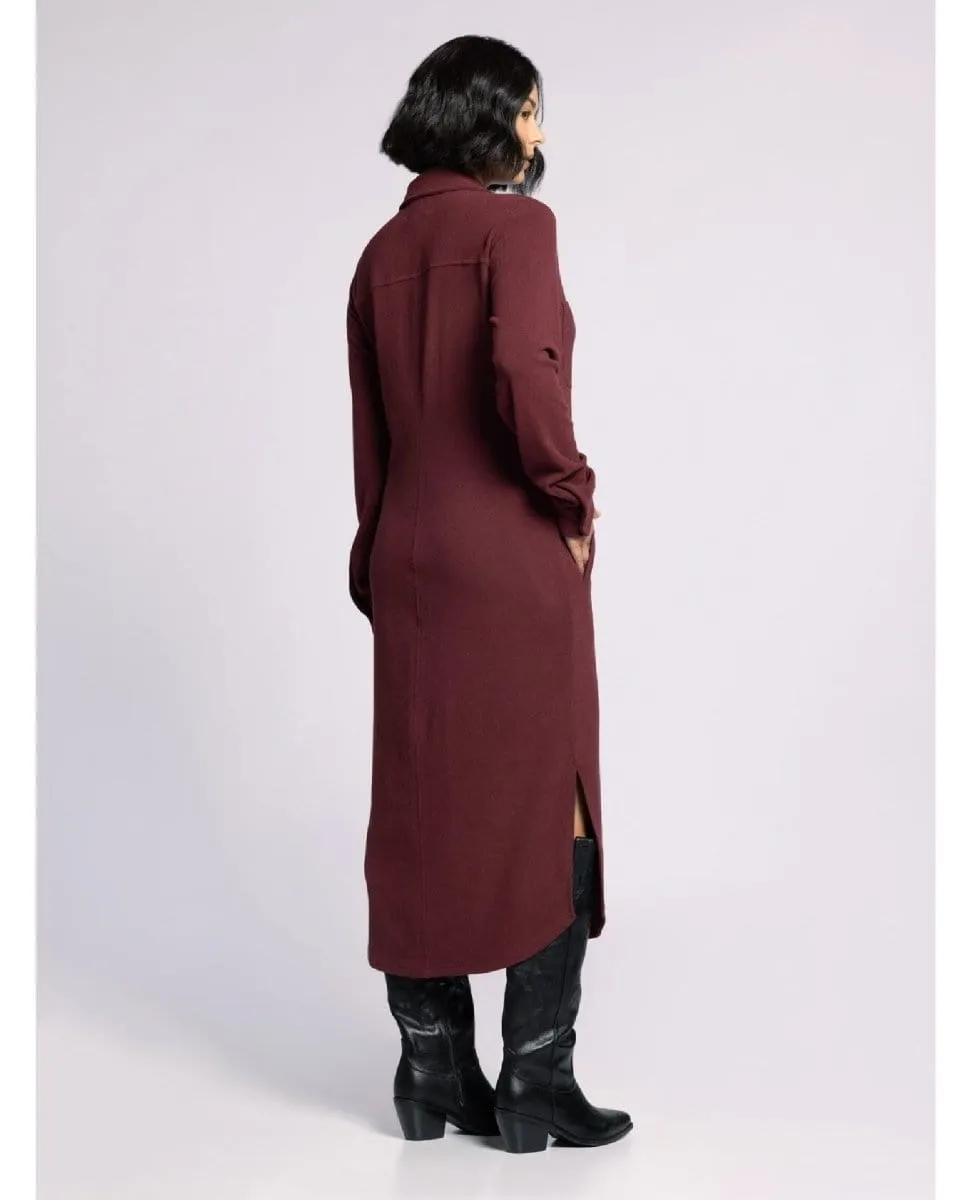 Dalia Dress Pine Deep Cabernet