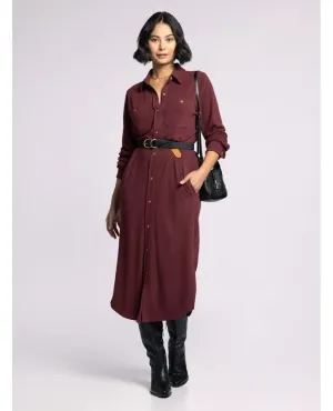 Dalia Dress Pine Deep Cabernet