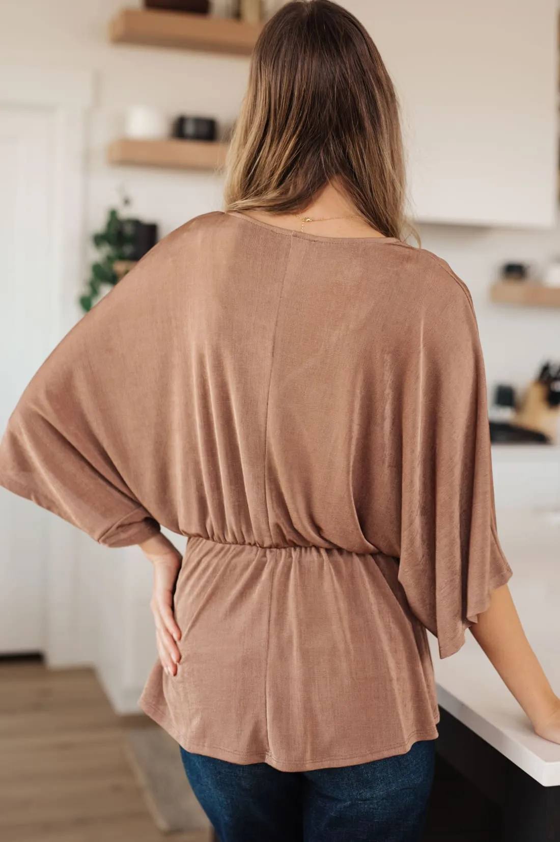 Dazzlingly Draped V-Neck Peplum Blouse