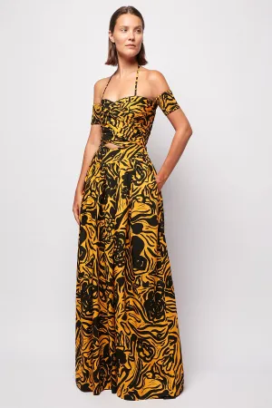 Detailed Crop | V Front Maxi Skirt