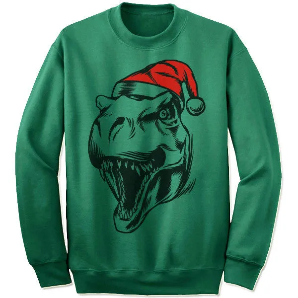 Dinosaur T-rex Christmas Sweatshirt