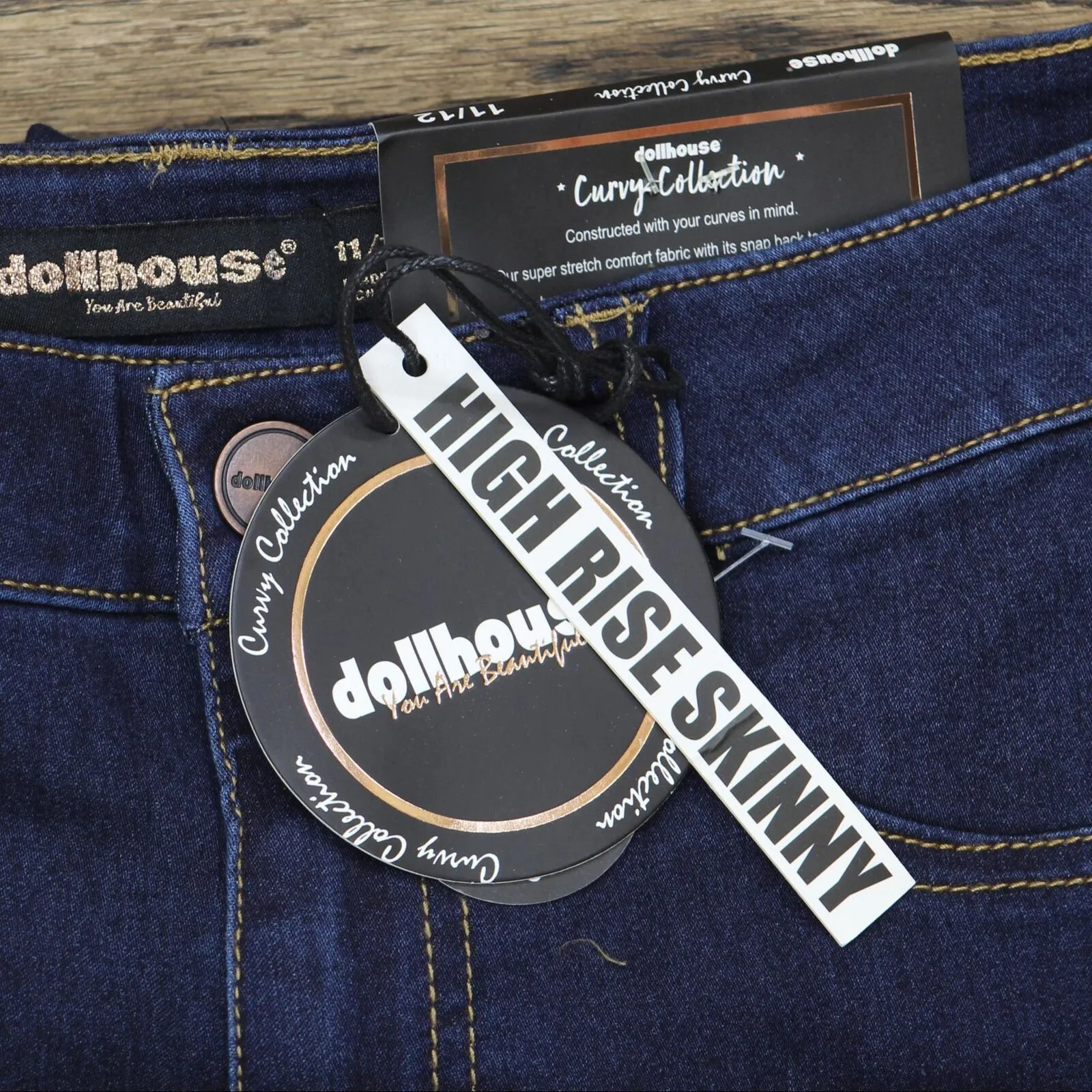 Dollhouse Womens Skinny Jeans Jeggings with Stretch Noho Blue 11