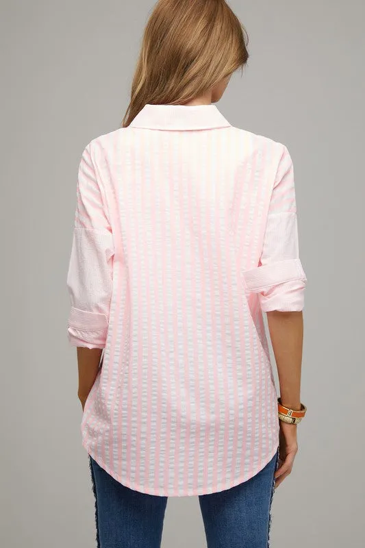 Dreaming of the Carolinas Button Down Blouse