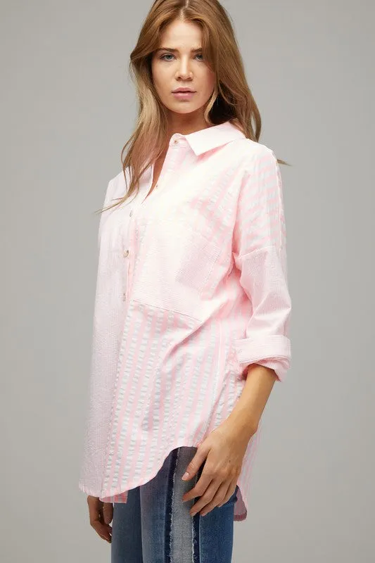 Dreaming of the Carolinas Button Down Blouse