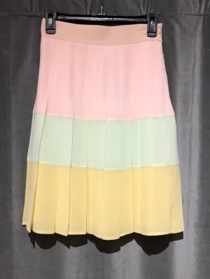 EDWARD ACHOUR PARIS Chiffon Pastel Layered Pleated Skirt