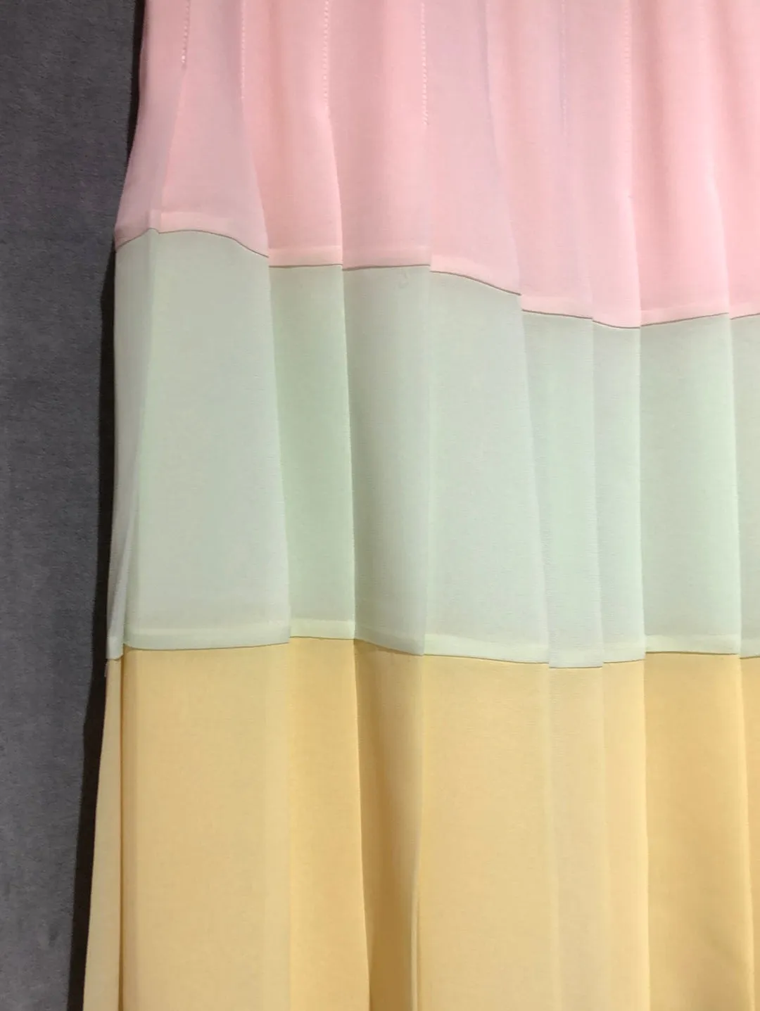 EDWARD ACHOUR PARIS Chiffon Pastel Layered Pleated Skirt