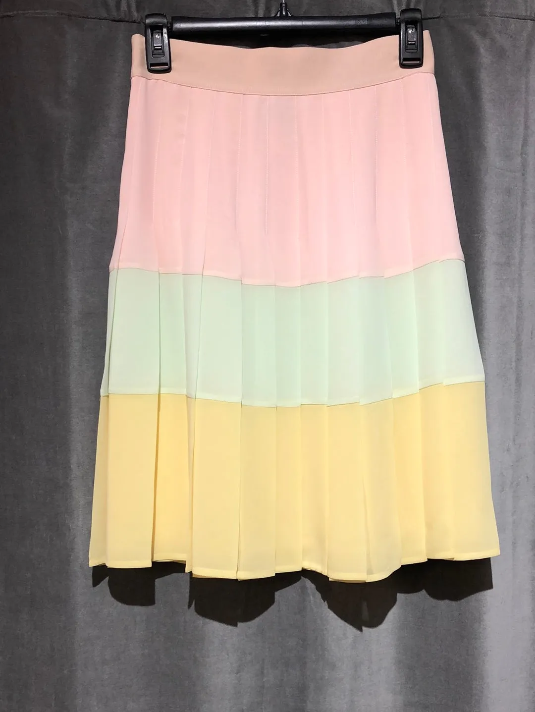 EDWARD ACHOUR PARIS Chiffon Pastel Layered Pleated Skirt