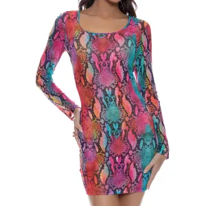 ELECTRIC SKIN - Long Sleeve Mini Dress