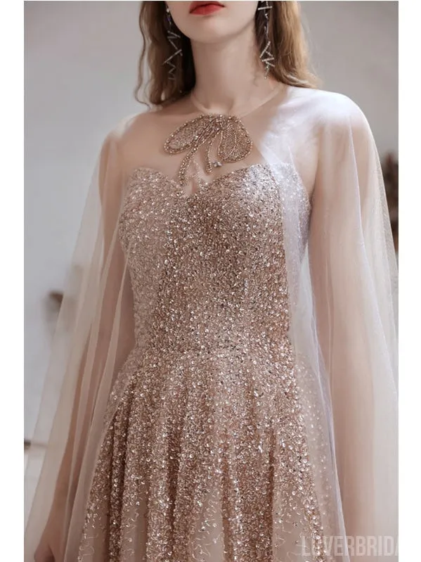 Elegant A-line Strapless Sweetheart Long Prom Dresses Online,Evening Party Dresses,12574