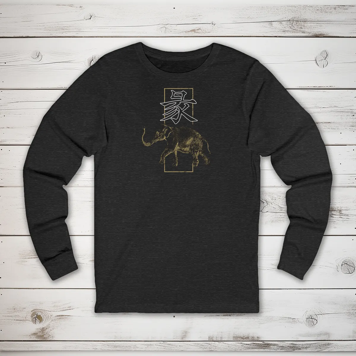 Elephant Kanji Long Sleeve T-Shirt