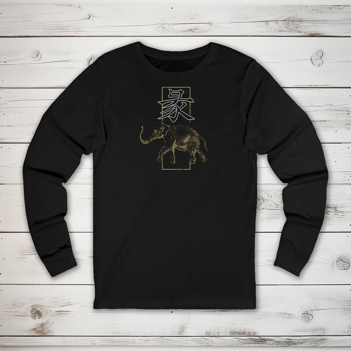 Elephant Kanji Long Sleeve T-Shirt