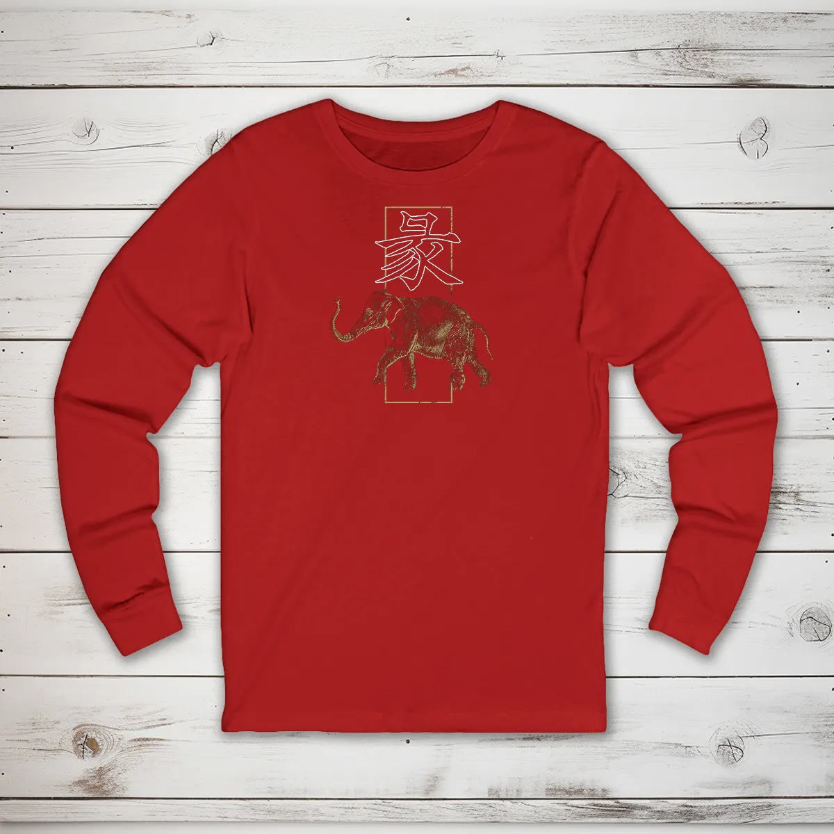 Elephant Kanji Long Sleeve T-Shirt
