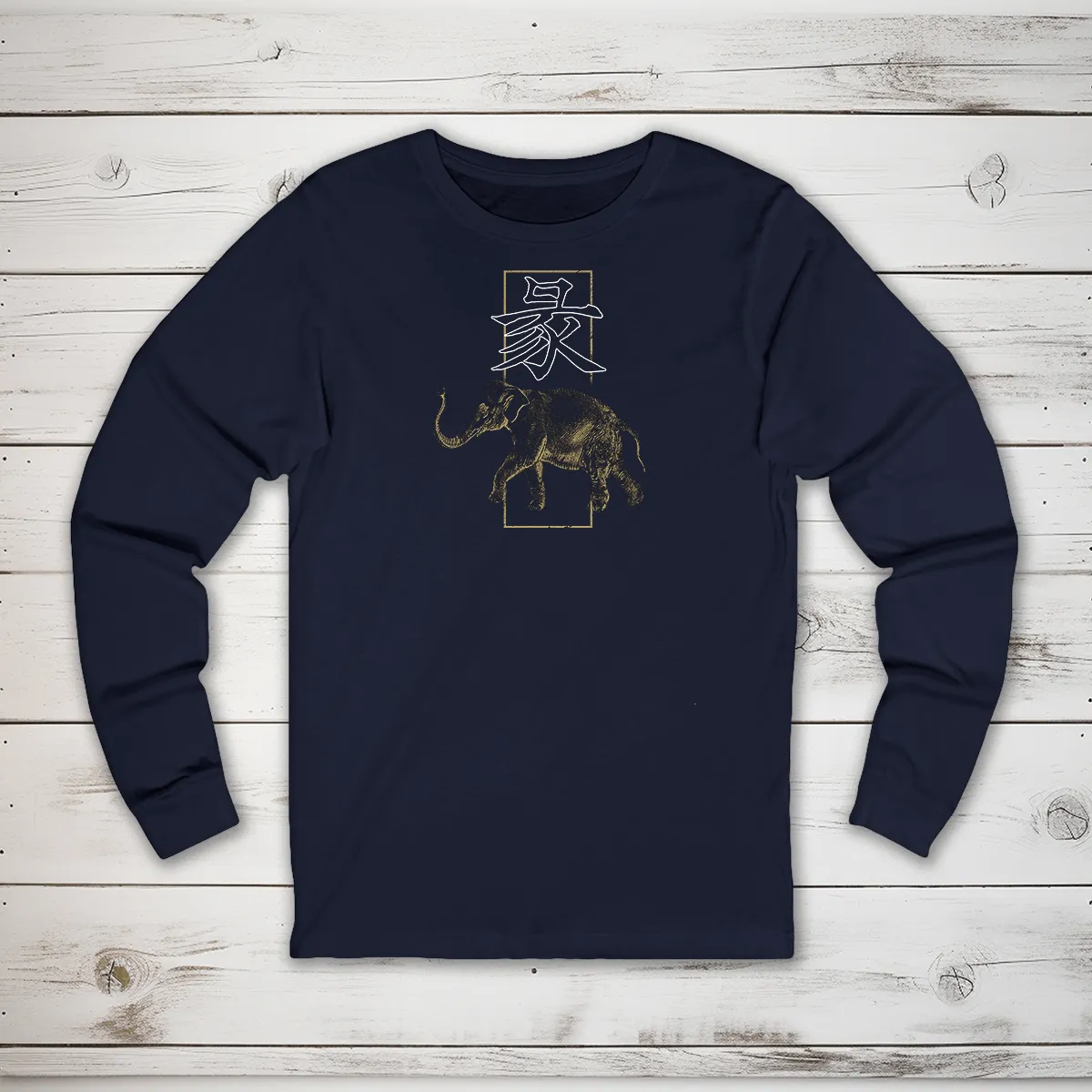 Elephant Kanji Long Sleeve T-Shirt
