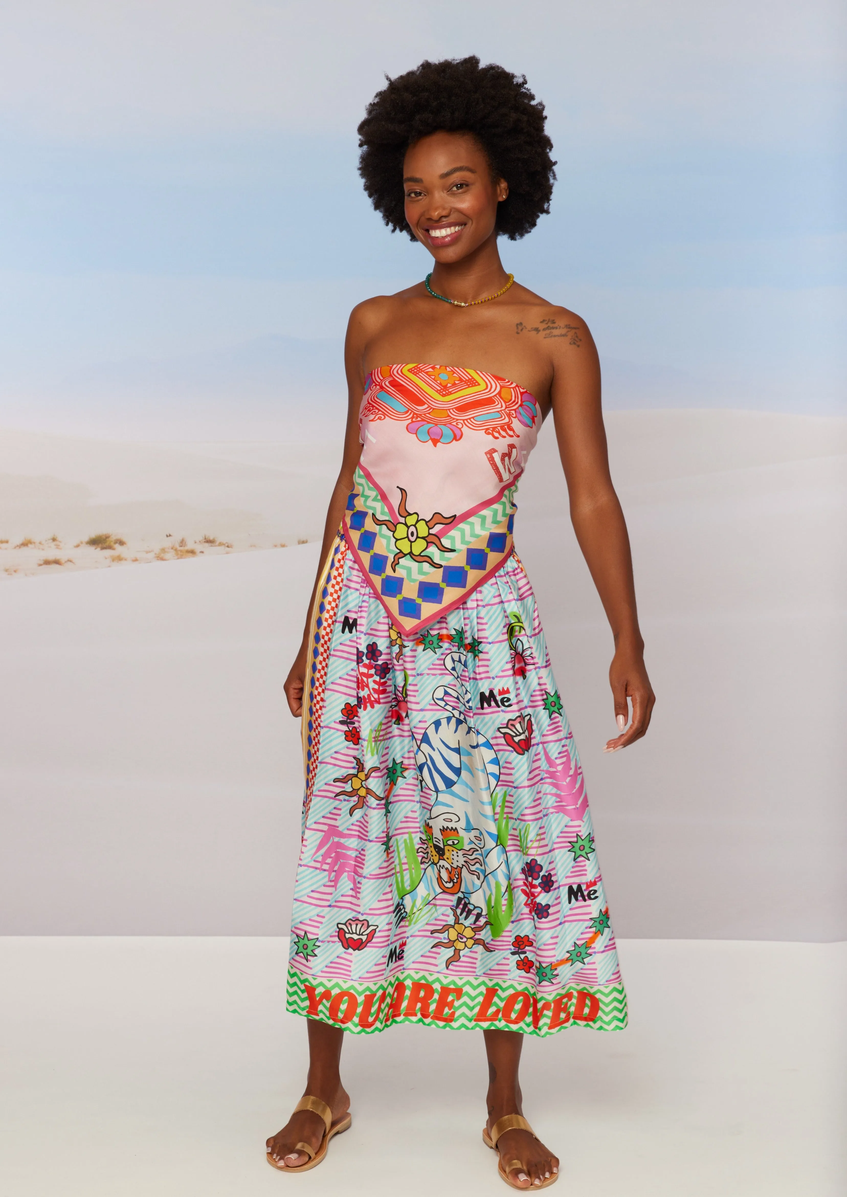 Elizabeth Printed Midi Skirt