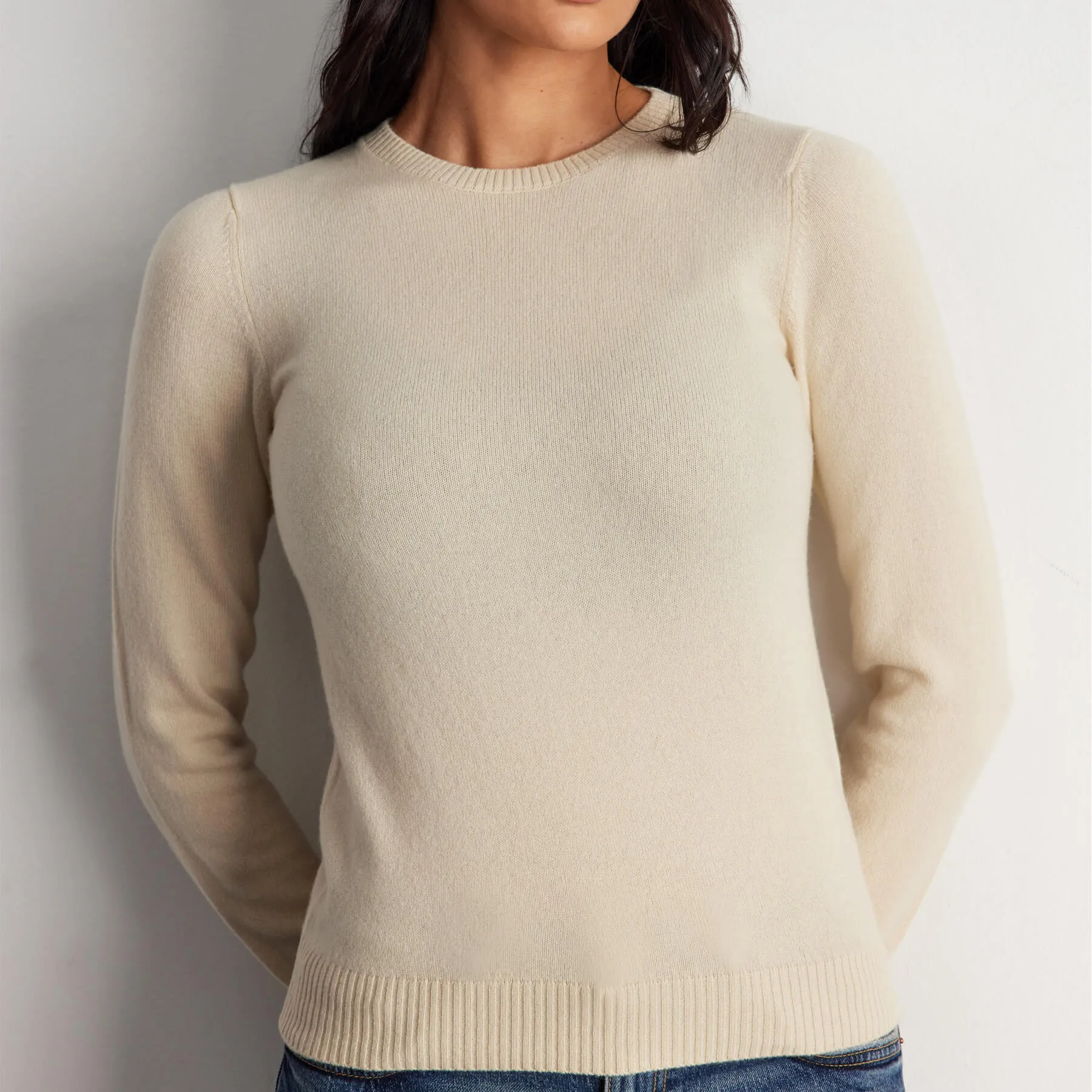 Elizee 100% Cashmere Crewneck Sweater