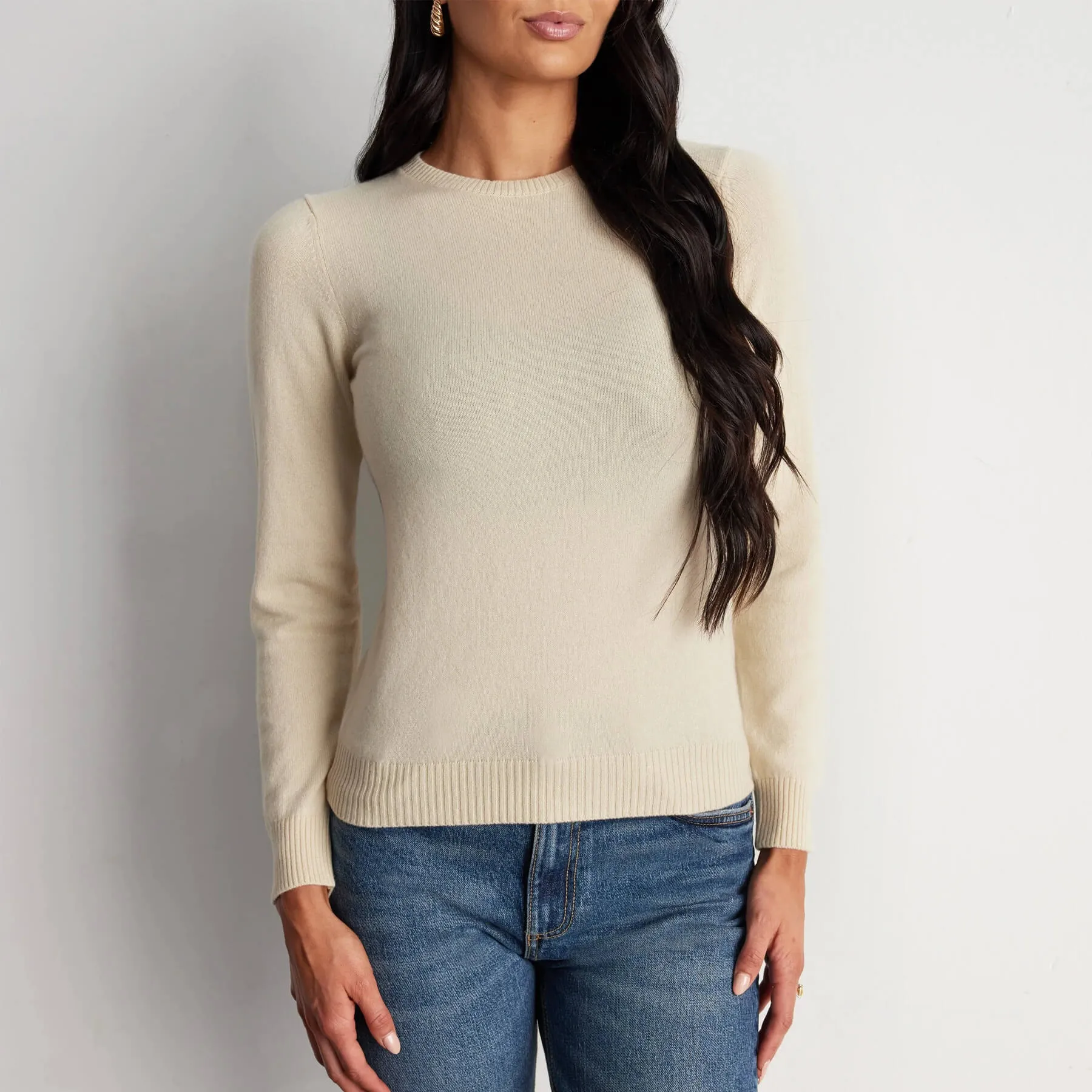 Elizee 100% Cashmere Crewneck Sweater