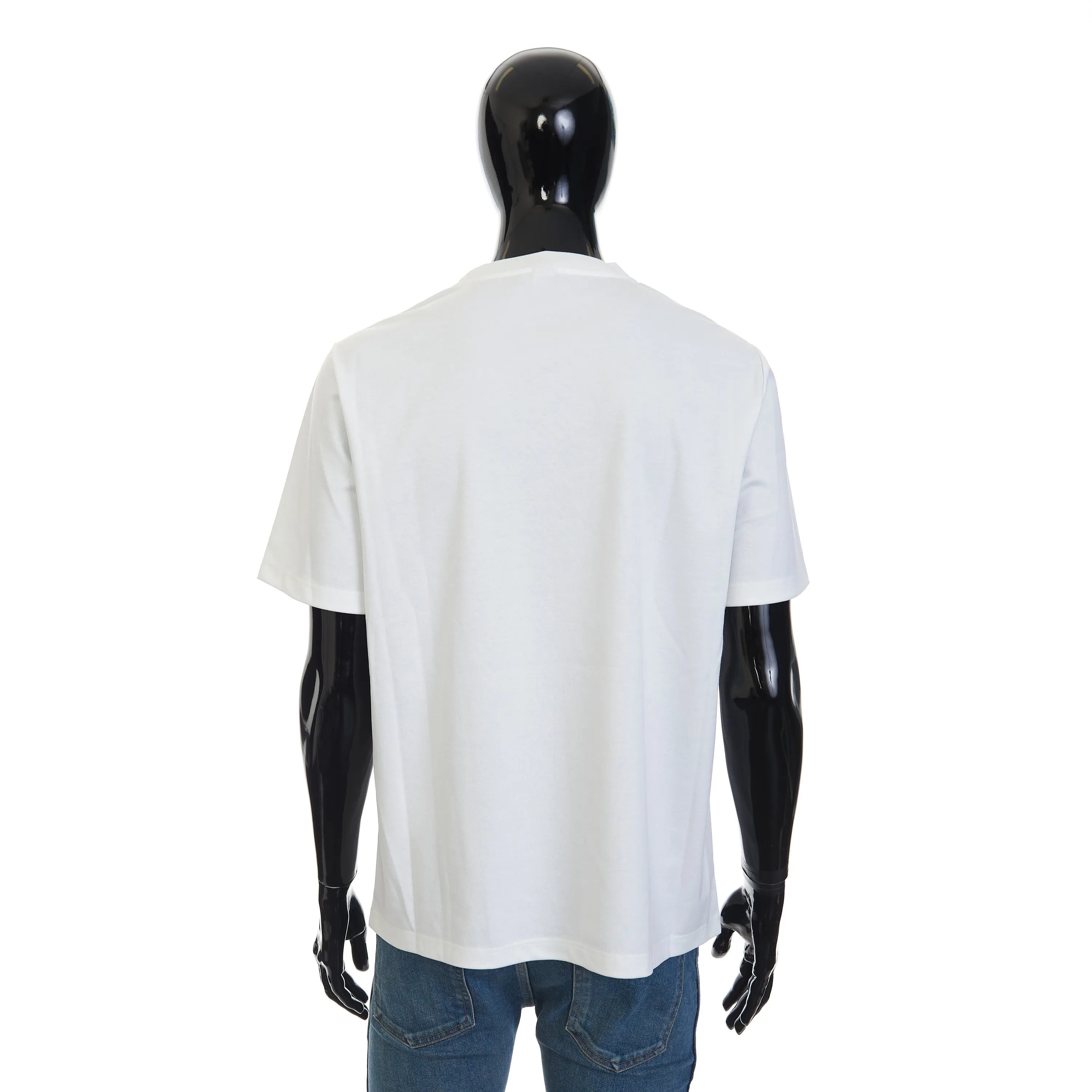 Embroidered Scritto T-shirt In White Cotton