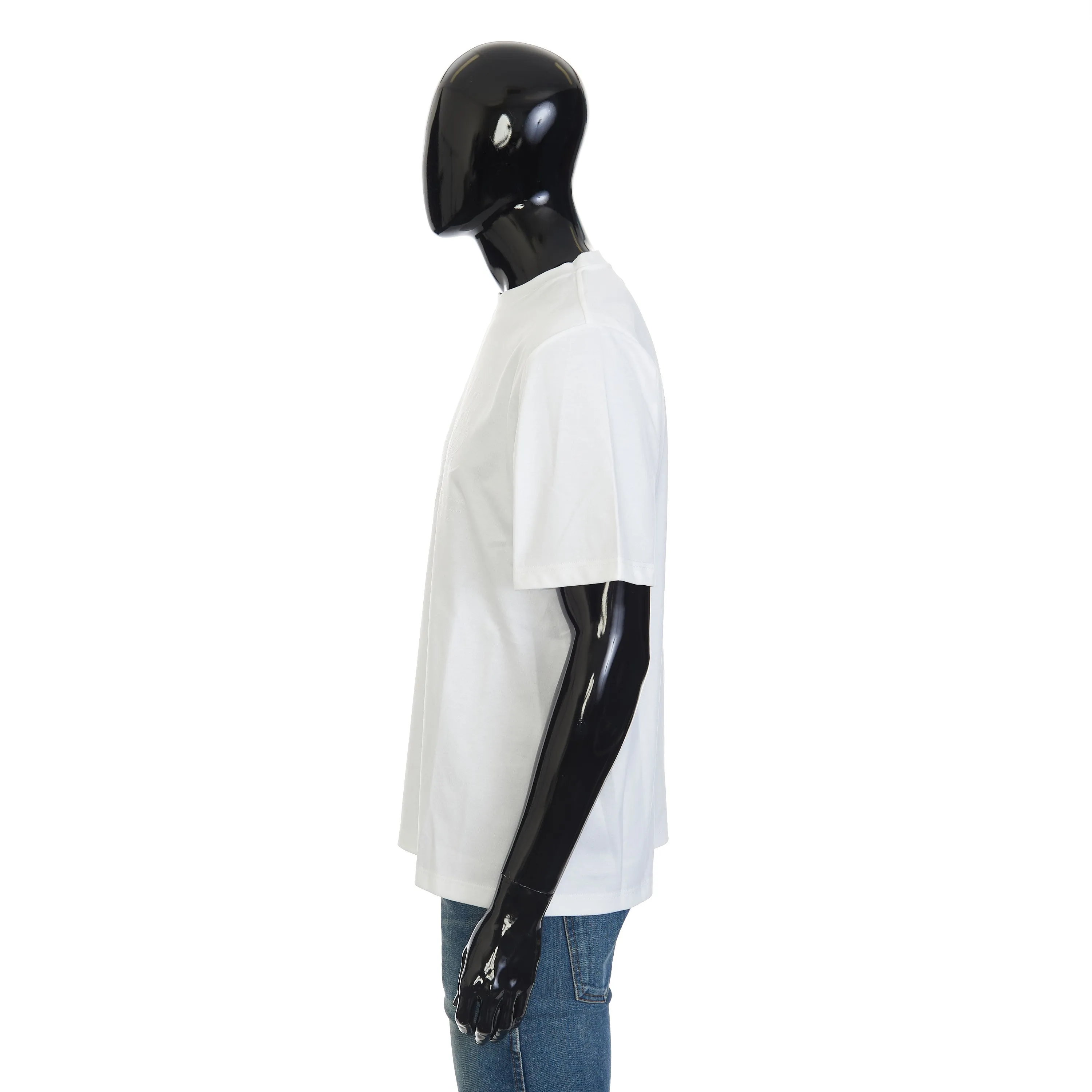 Embroidered Scritto T-shirt In White Cotton