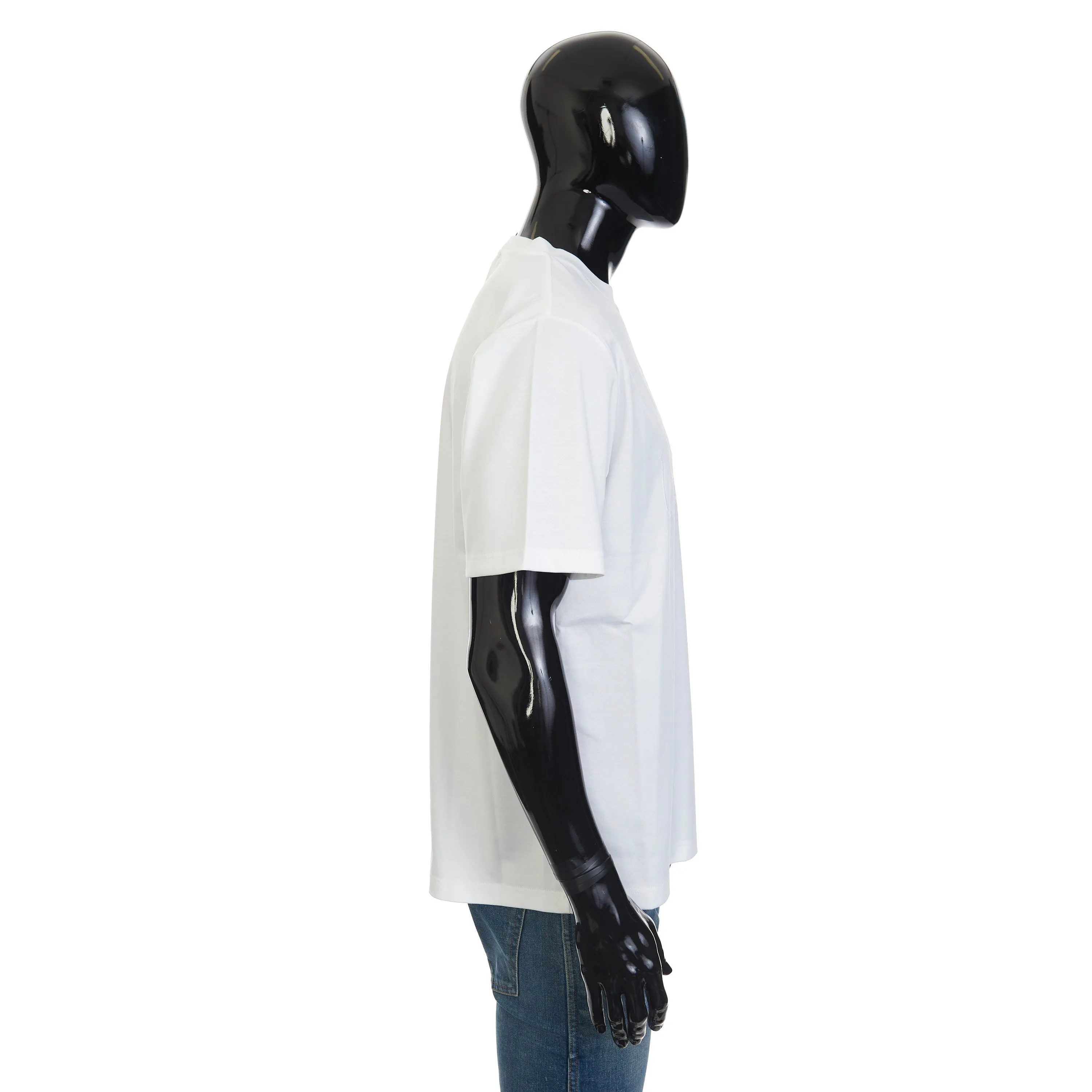 Embroidered Scritto T-shirt In White Cotton