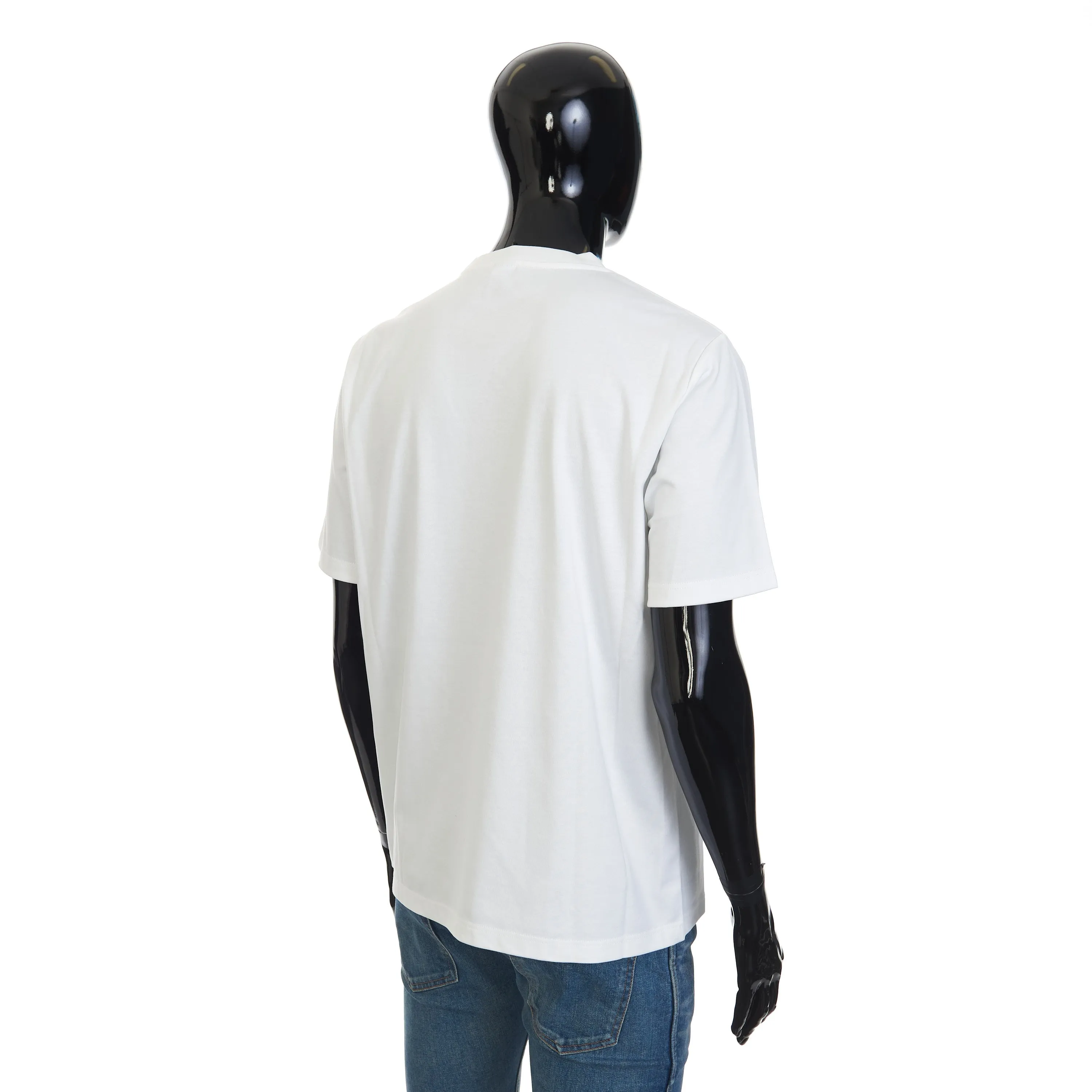 Embroidered Scritto T-shirt In White Cotton