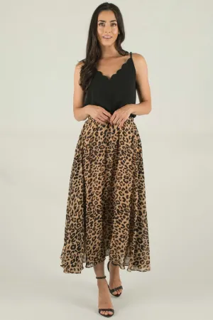 EMILY LEOPARD PRINT MIDI SKIRT