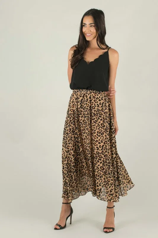 EMILY LEOPARD PRINT MIDI SKIRT