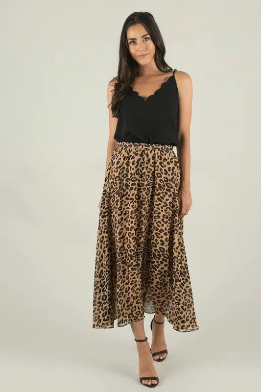 EMILY LEOPARD PRINT MIDI SKIRT