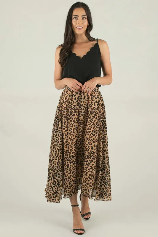 EMILY LEOPARD PRINT MIDI SKIRT