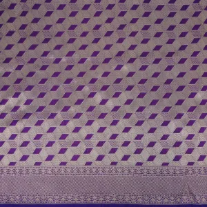 Eminence Purple Banarasi Silk Fabric In Geometrical Pattern