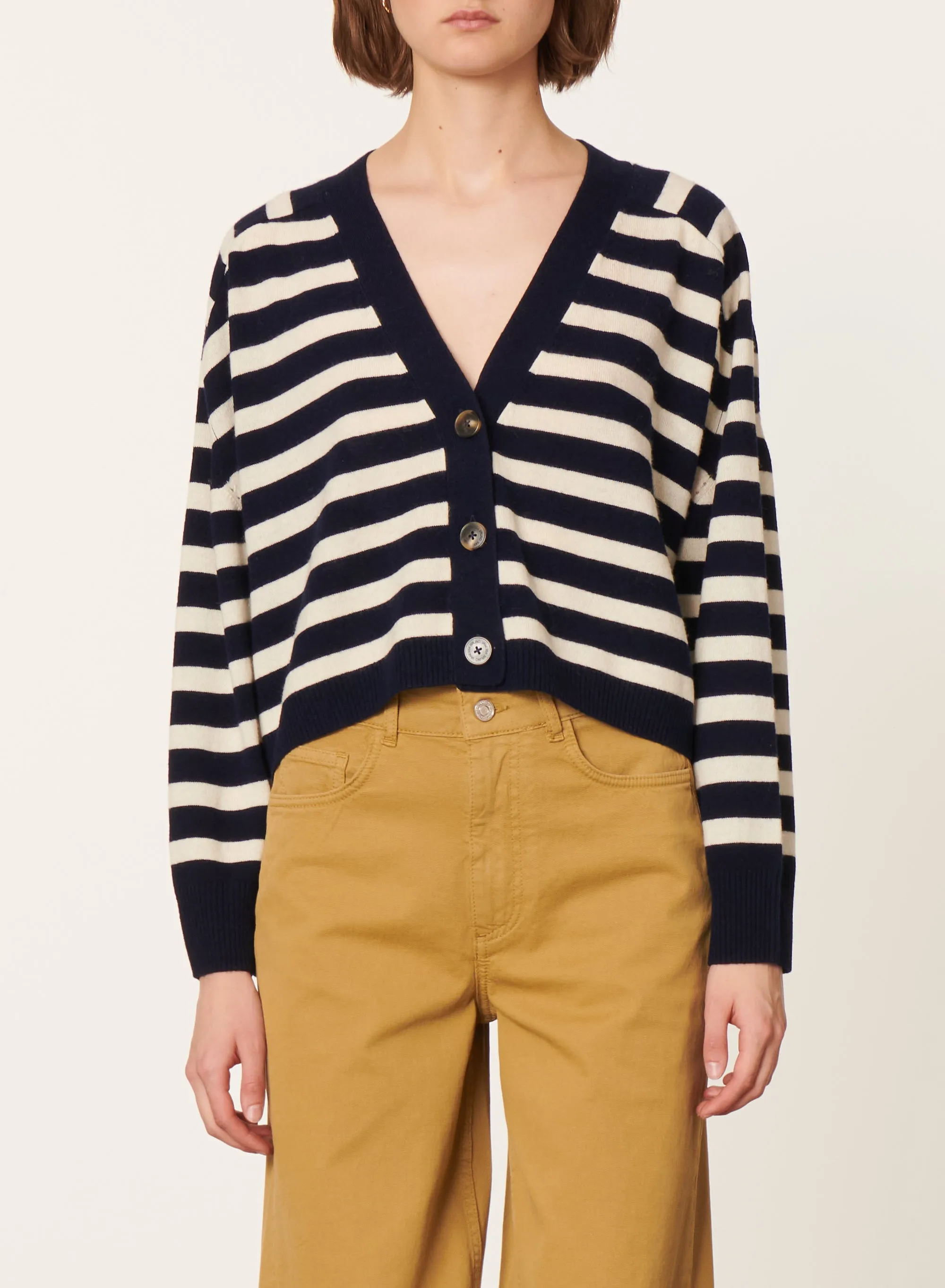 Emmanuelle Cardigan - Marine/Ecru