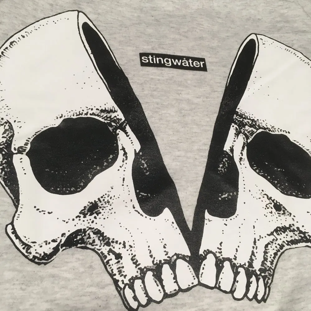 Empty Your Mind/Skull Long Sleeve T Shirt Ash Grey