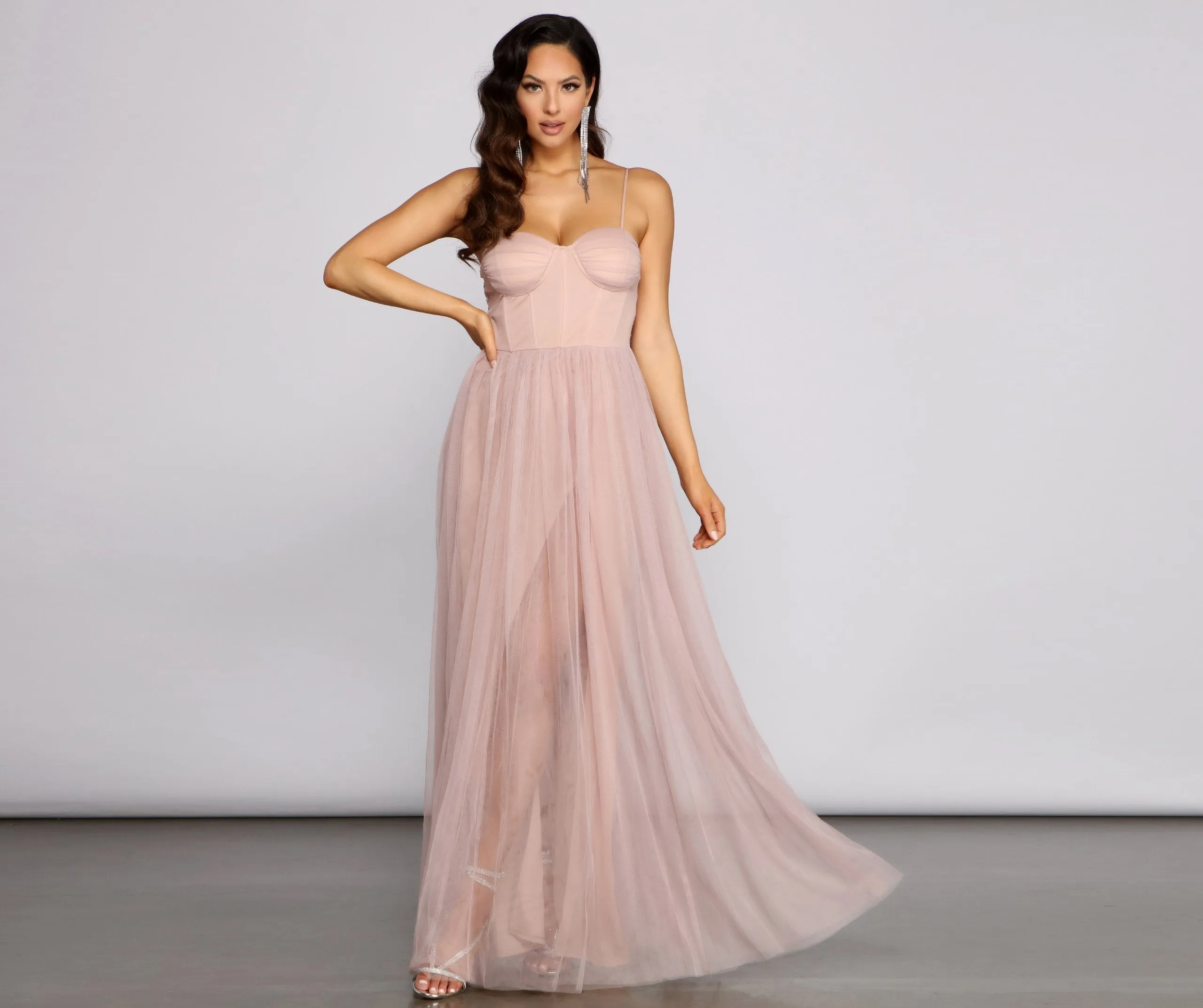 Estelle Formal High Charming Slit A-Line Dress