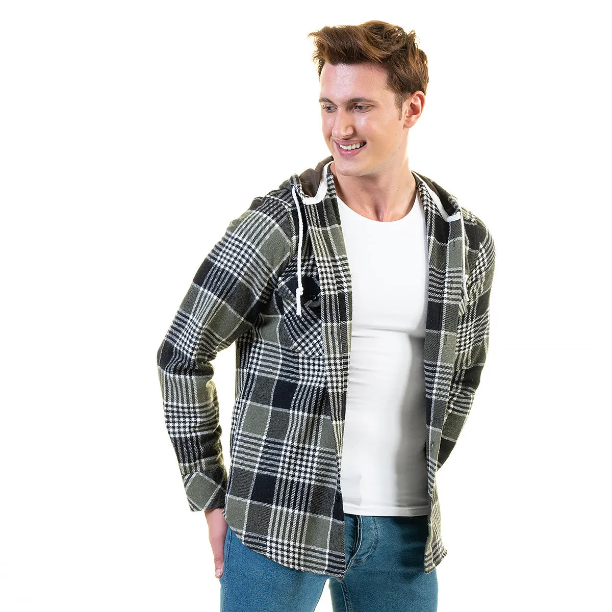 European Wool Luxury Zippered With Hoodie Sweater Jacket Warm Winter Tailor Fit