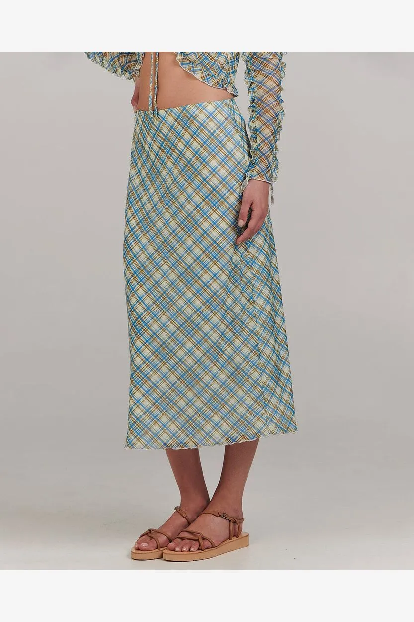 EVELYN MIDI SKIRT -  PICNIC CHECK