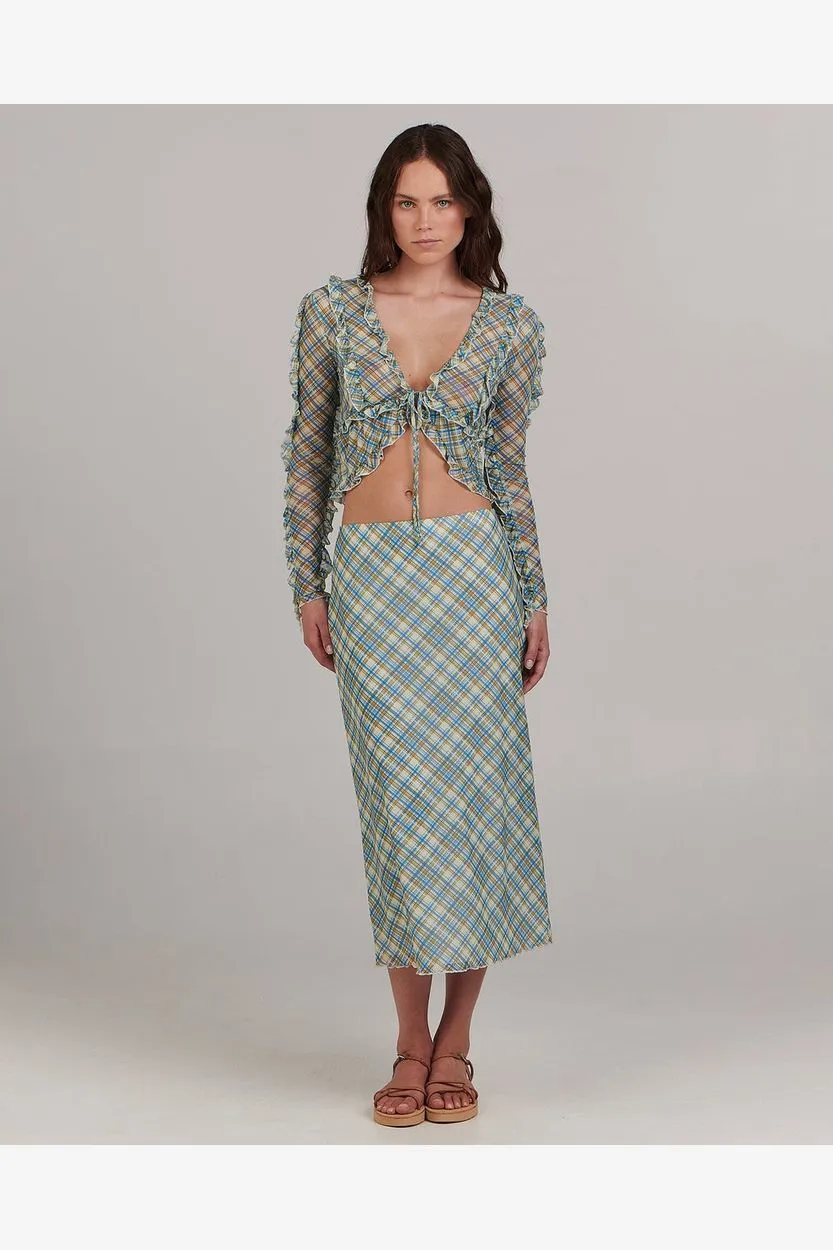 EVELYN MIDI SKIRT -  PICNIC CHECK
